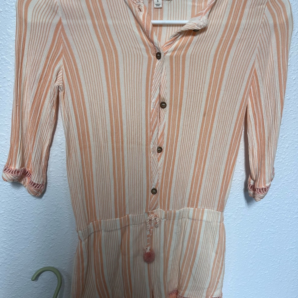 Striped Button-Up Romper